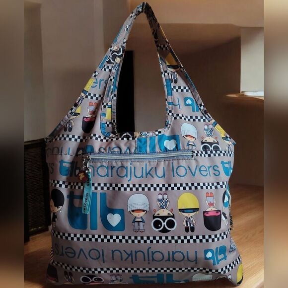 Harajuku Lovers By Gwen Stefani Multicolor Graphic Tote Bag Y2K - Picture 6 of 11